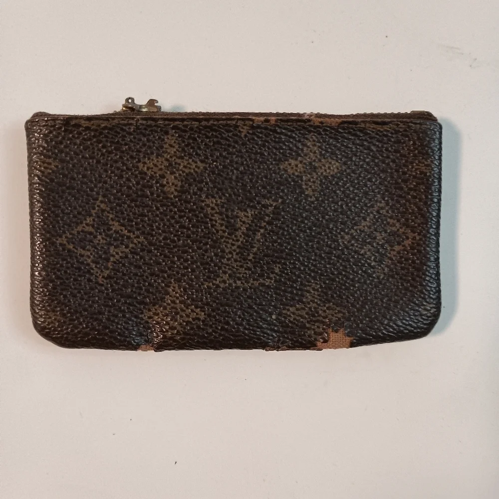 LOUIS VUITTON Monogram Pochette Coin Case Brown